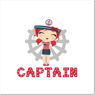 Captain girl (red) Posters and Art